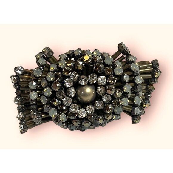 Tataborello Designer Tata MADE IN ITALY Crystal Rhinestone Faux Pearl Bracelet - Picture 6 of 9